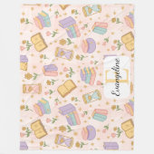 Persoonlijke Boekachtige Magie Pastel Meisjesnaam Fleece Deken (Voorkant)