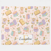 Persoonlijke Boekachtige Magie Pastel Meisjesnaam Fleece Deken (Voorkant (Horizontaal))
