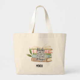 Persoonlijke boekbalk grote tote bag