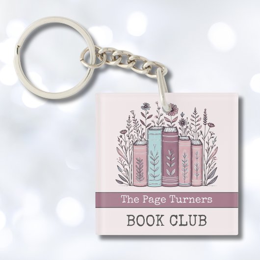 Persoonlijke Boekclub Bloemendesign Sleutelhanger