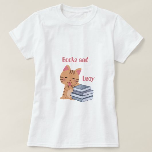 Persoonlijke boeken en mijn kat t-shirt (Design voorkant)