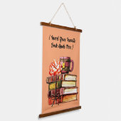 Persoonlijke boeken en theezakjes hangend wandkleed (Gebogen)