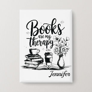Persoonlijke boeken zijn mijn therapie Boekenwurme Button