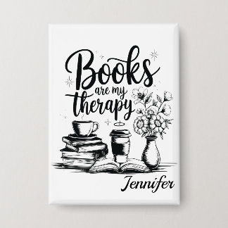 Persoonlijke boeken zijn mijn therapie Boekenwurme Button