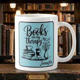 Persoonlijke boeken zijn mijn therapie Boekenwurme Koffiemok