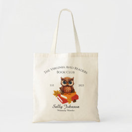 Persoonlijke Boekenclub-tas met Cute Uil Tote Bag