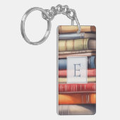 Persoonlijke Boekliefhebber Monogram Sleutelhanger (Voorkant Links)