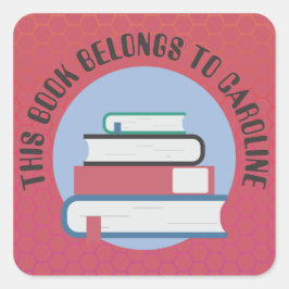 PERSOONLIJKE BOEKPLAATS, BOEKEN, GELICHTE BOEKEN,  VIERKANTE STICKER