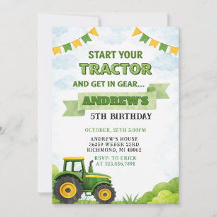 Persoonlijke boerderij groene tractor verjaardag kaart