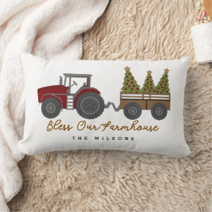 Persoonlijke boerderij Kerstmis-tractor Kussen