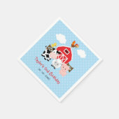 Persoonlijke boerderij verjaardag (blauw voor jong servet (Hoek)