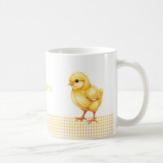 Persoonlijke boerderijdier mok – Cute kuikendesign (Rechts)