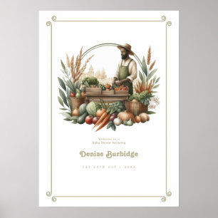 Persoonlijke Boerenmarkt Baby Shower Welkom Poster