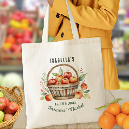 Persoonlijke Boerenmarkt Rustieke Appelmand Tote Bag