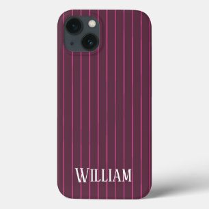 Persoonlijke bogundy pinstripes Hoesje-Mate iPhone Case-Mate iPhone Case