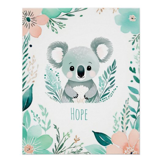 Persoonlijke Boho Baby Poster - Koala Ontwerp (Voorkant)