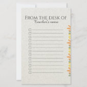 Persoonlijke Boho Bloem voor Onderwijsassistent No Briefpapier (Voorkant)