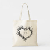 Persoonlijke Boho Bloemen Hart Tote Tote Bag (Achterkant)