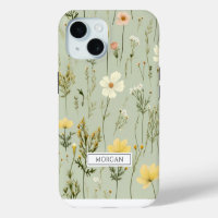 Persoonlijke Boho Bloemige Wilde Bloem Salie Groen