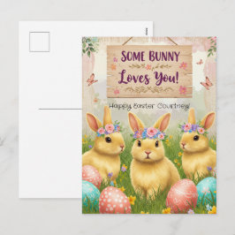 Persoonlijke Boho Bunny Pasen Ansichtkaart voor Me Feestdagenkaart
