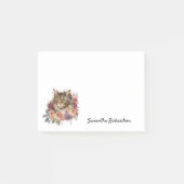 Persoonlijke Boho Cat Floral Waterverf Post-it® Notes (Voorkant)