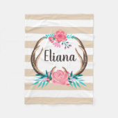 Persoonlijke Boho Chic Antlers Fleece Blanket (Voorkant)
