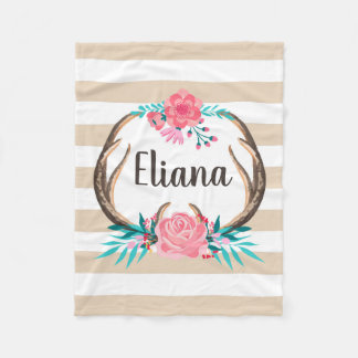 Persoonlijke Boho Chic Antlers Fleece Blanket
