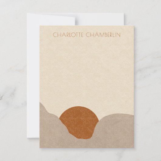 Persoonlijke Boho Desert Sun-notitiekaarten Notitiekaartje (Voorkant)