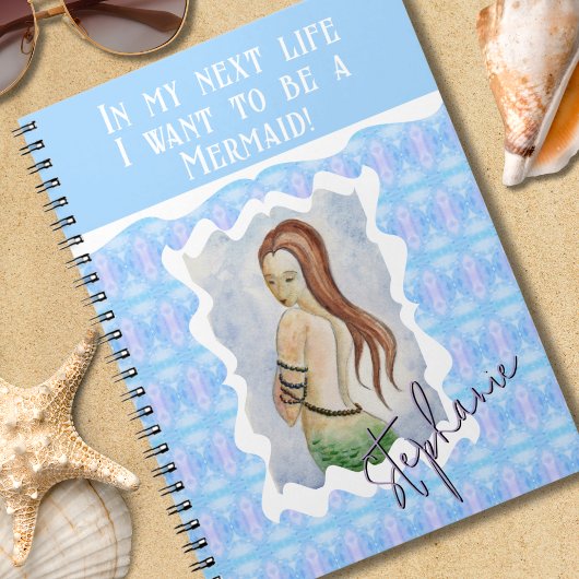 Persoonlijke Boho Fantasy Zeemeermin Waterverf Notitieboek