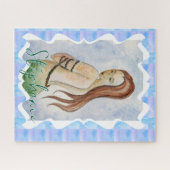 Persoonlijke Boho Fantasy Zeemeermin Waterverfschi Legpuzzel (Horizontaal)