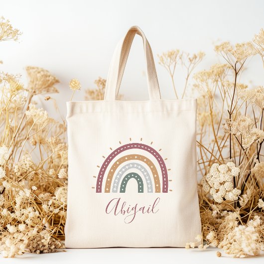 Persoonlijke Boho Gedempte Aardtinten Tote Bag