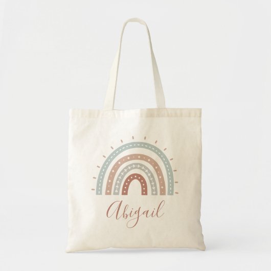 Persoonlijke Boho Gedempte Pastel Aardtinten Tote Bag (Voorkant)