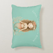 Persoonlijke Boho Girl Zeemeermin lichtblauwe rond Accent Kussen (Voorkant(Verticaal))