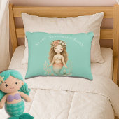 Persoonlijke Boho Girl Zeemeermin lichtblauwe rond Accent Kussen