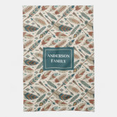 Persoonlijke Boho Handdoek Etnische Veren & Pijlen (Verticaal)