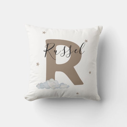 Persoonlijke Boho-kinderkamerkussen met letter Kussen (Voorkant)