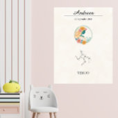 Persoonlijke Boho Maagd Zodiac Sterrenbeeld Poster