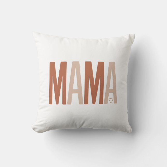Persoonlijke Boho MAMA Aardetonen Moederdag  Kussen (Voorkant)
