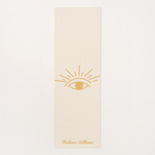 Persoonlijke Boho Mystical Yellow Sun en Moon Yogamat (Achterkant)
