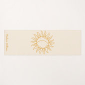 Persoonlijke Boho Mystical Yellow Sun en Moon Yogamat (Voorkant (horizontaal))