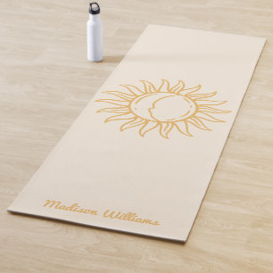 Persoonlijke Boho Mystical Yellow Sun en Moon Yogamat