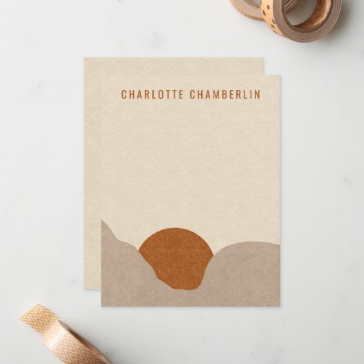 Persoonlijke Boho Note-kaarten Notitiekaartje (Voorkant / Achterkant in situ)