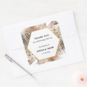 Persoonlijke Boho Pampas Grass Wedding Vierkante Sticker (Envelop)