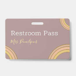 Persoonlijke Boho Rainbow Hall Pass Badge