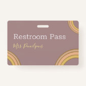Persoonlijke Boho Rainbow Hall Pass Badge (Voorkant)