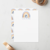 Persoonlijke Boho Rainbow-plattegrondbriefkaart Notitiekaartje (Voorkant / Achterkant in situ)