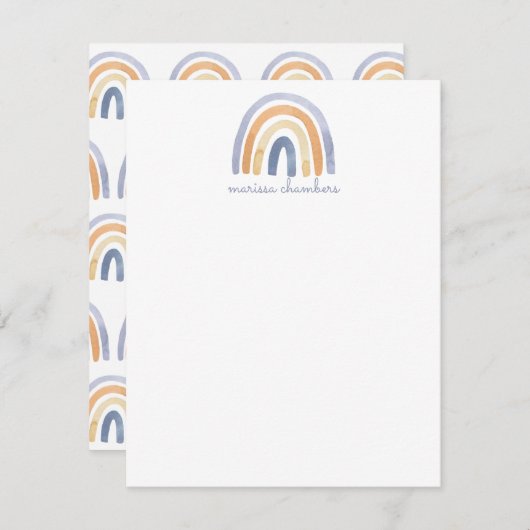 Persoonlijke Boho Rainbow-plattegrondbriefkaart Notitiekaartje (Voorkant / Achterkant)