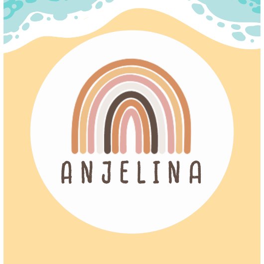 Persoonlijke Boho Regenboog Kindernaam Sticker voo