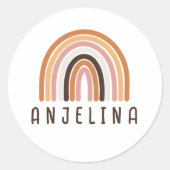 Persoonlijke Boho Regenboog Kindernaam Sticker voo (Voorkant)