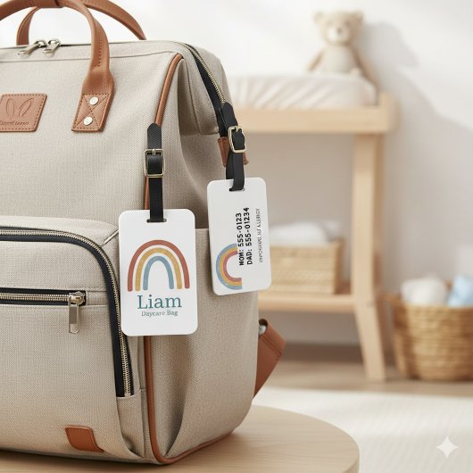 Persoonlijke Boho Regenboog Luiertaslabel Bagagelabel